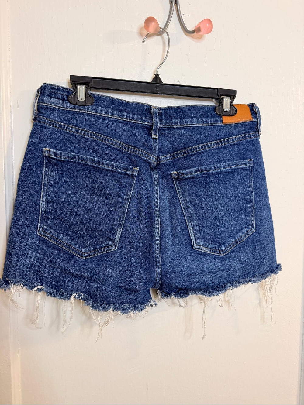 Citizens Of Humanity Dark Blue High-Rise Frayed Jean Shorts - Picture 6 of 9